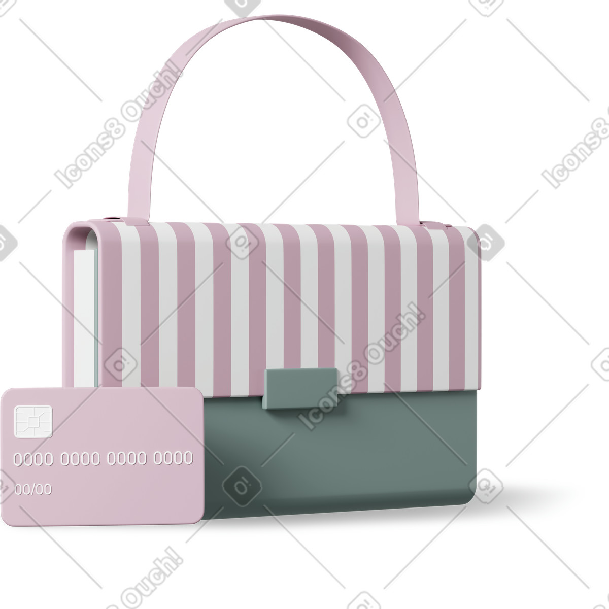 3D Casual life 스타일의 Bag card 일러스트레이션 PNG, SVG 다운로드