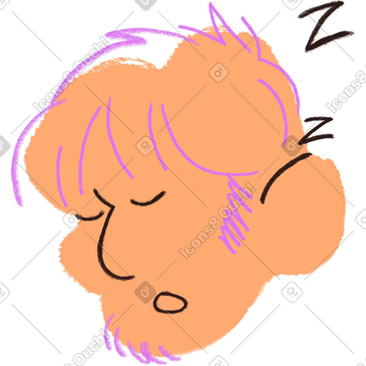 Ilustração de Sleeping man em no estilo Blobby para baixar em PNG, SVG