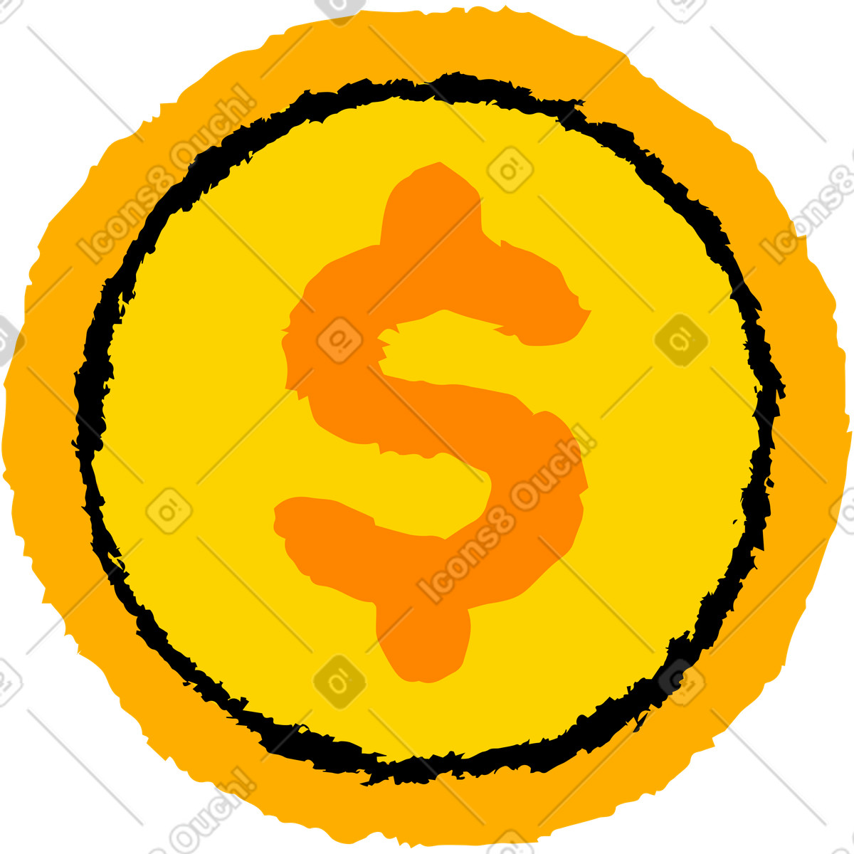 Mirage スタイルの ドル硬貨 のイラストをPNG、SVG形式でダウンロード