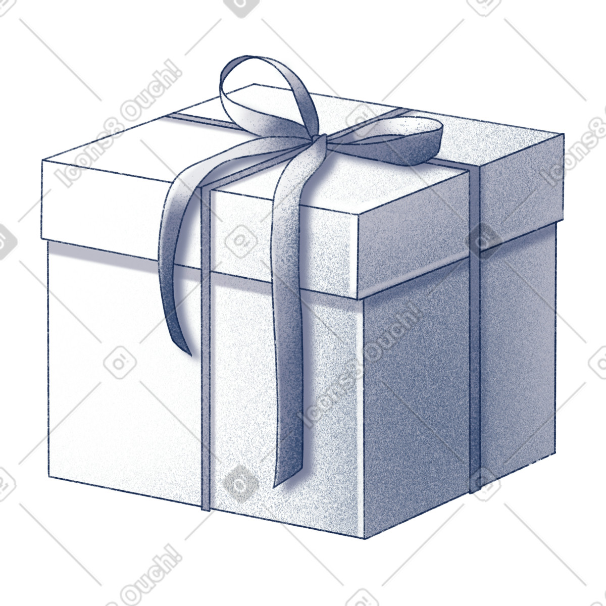 Gift box illustration in Haze style download in PNG, SVG