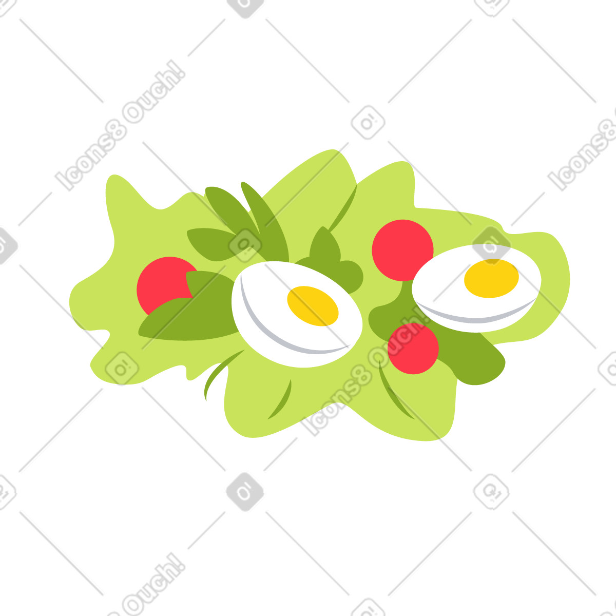 下载 Everyday 风格的 盘子上的沙拉 插画，支持 PNG、SVG 格式