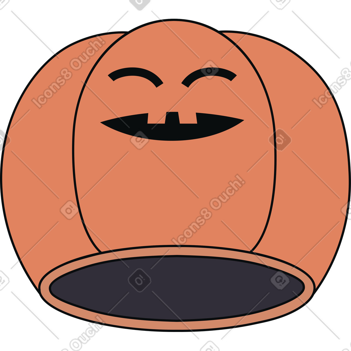 Illustration Déguisement de citrouille dans le style Teko à télécharger aux formats PNG, SVG