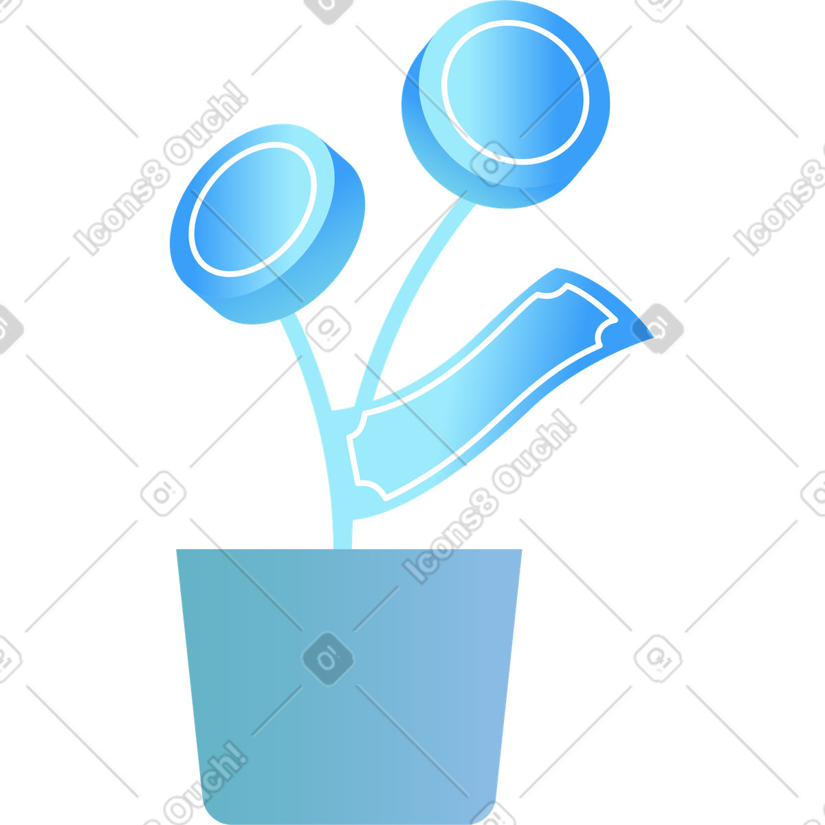 Airy スタイルの 金のなる木 のイラストをPNG、SVG形式でダウンロード