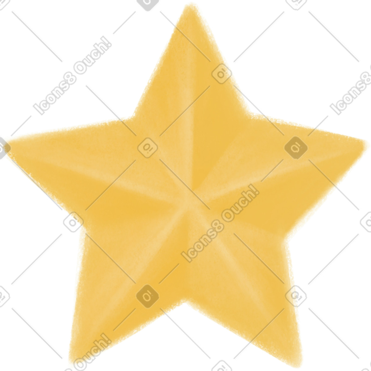 Star large illustration in Mushy style download in PNG, SVG