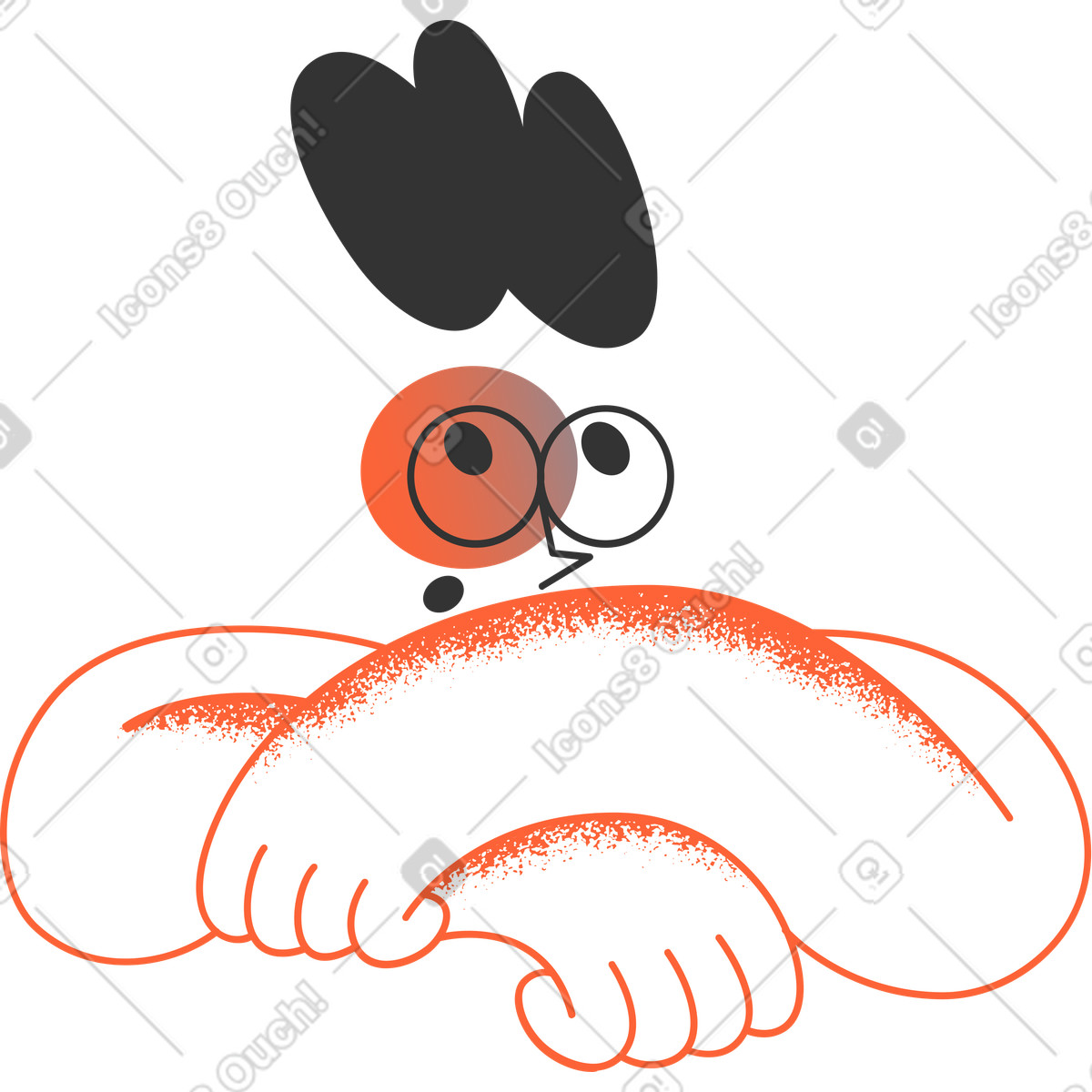 Man illustration in Crayon style download in PNG, SVG