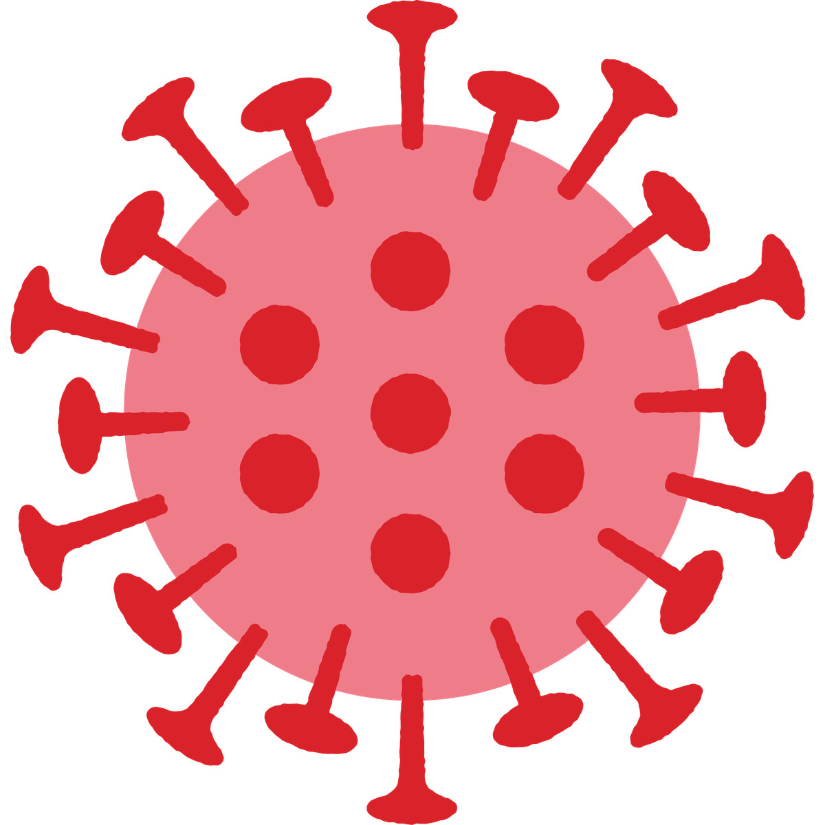 Cherry スタイルの Covid molecule のイラストをPNG、SVG形式でダウンロード