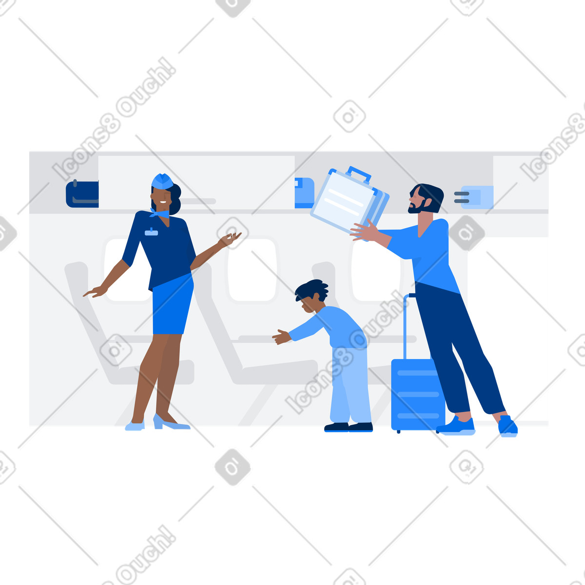 Viaggiare in aereo illustrazione stile Urban scarica PNG, SVG