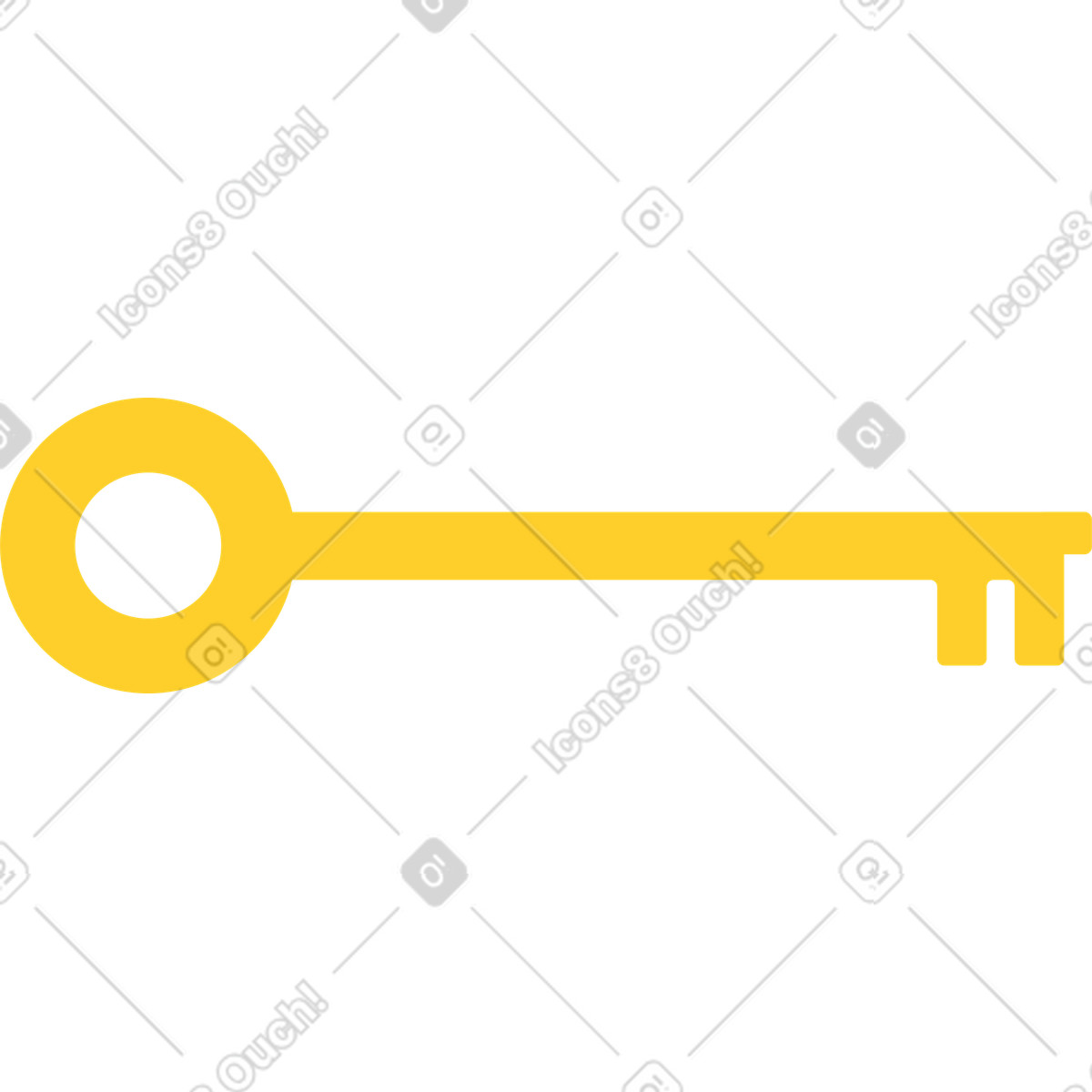 Illustration Grosse clé jaune dans le style Sammy à télécharger aux formats PNG, SVG