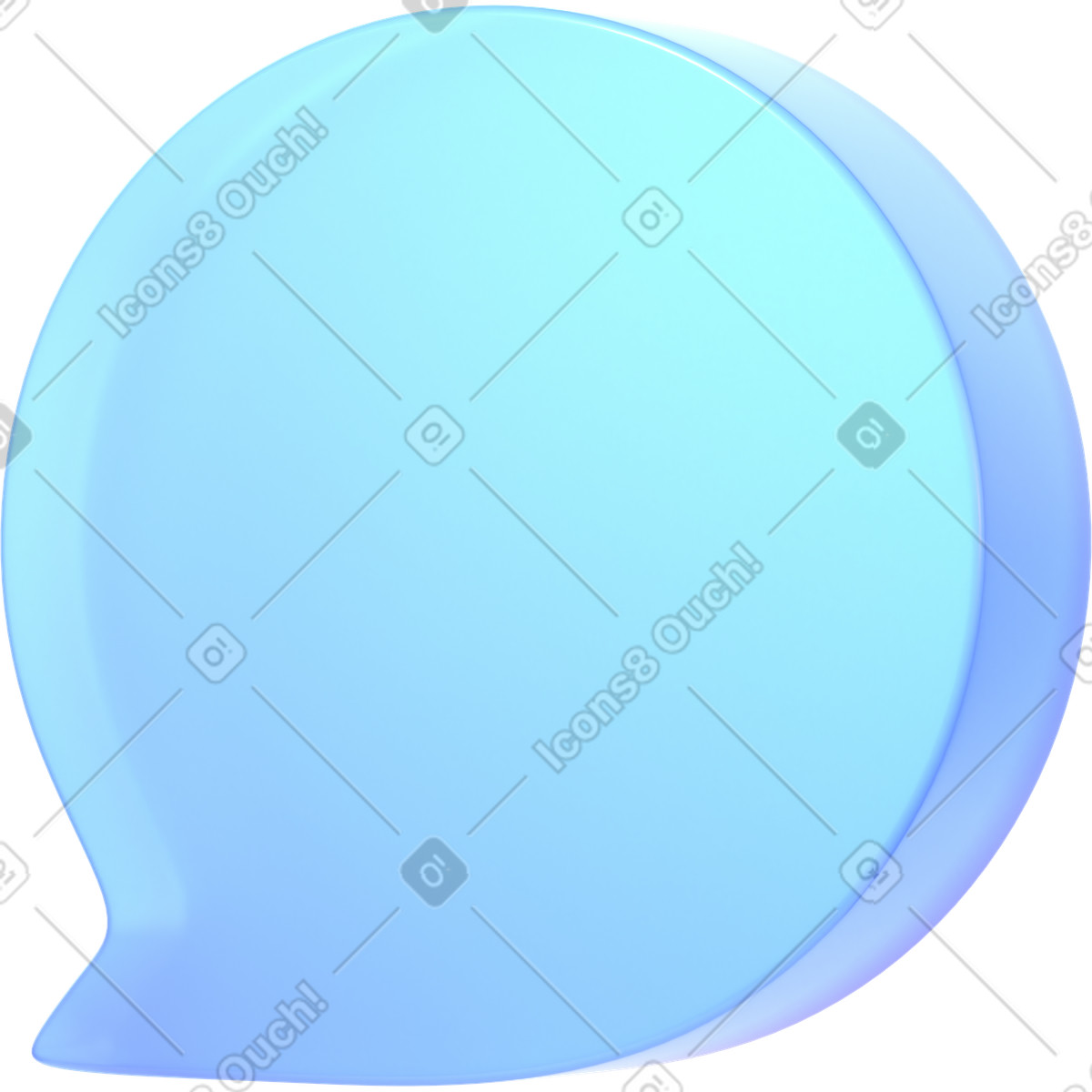 Abstract speech bubble illustration in 3D Glassy style download in PNG, SVG