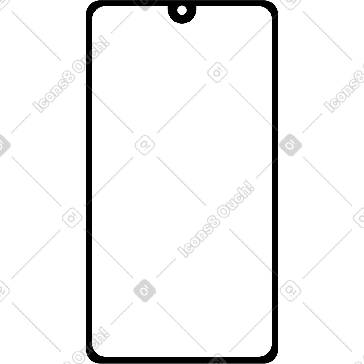 Detailed smartphone illustration clipart of slim device with rounded corners