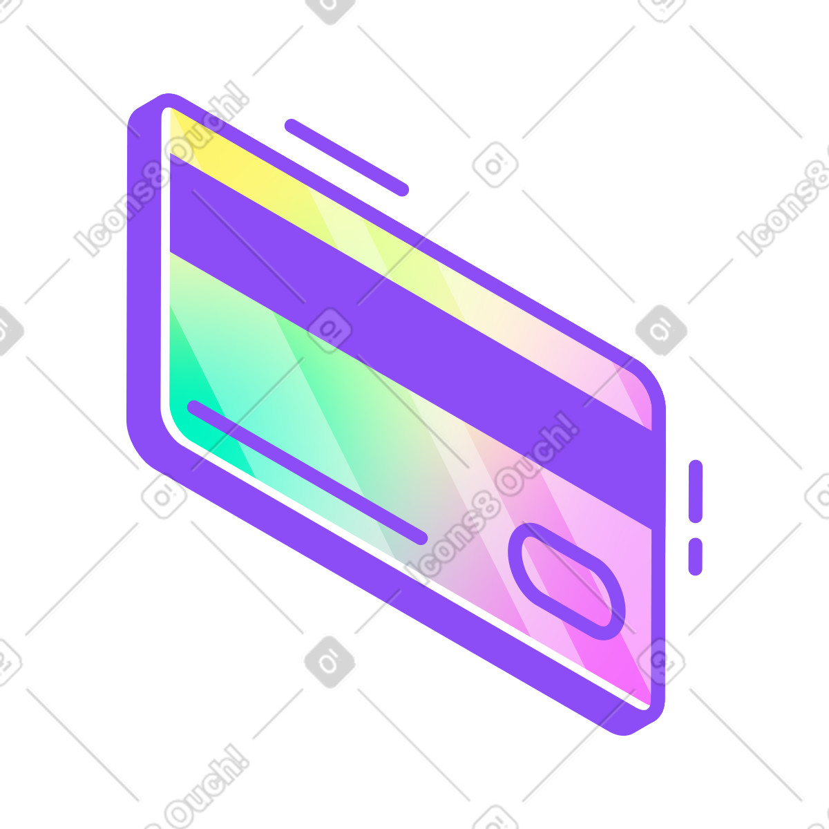 Carta bancaria illustrazione in stile Holographic scarica in PNG, SVG