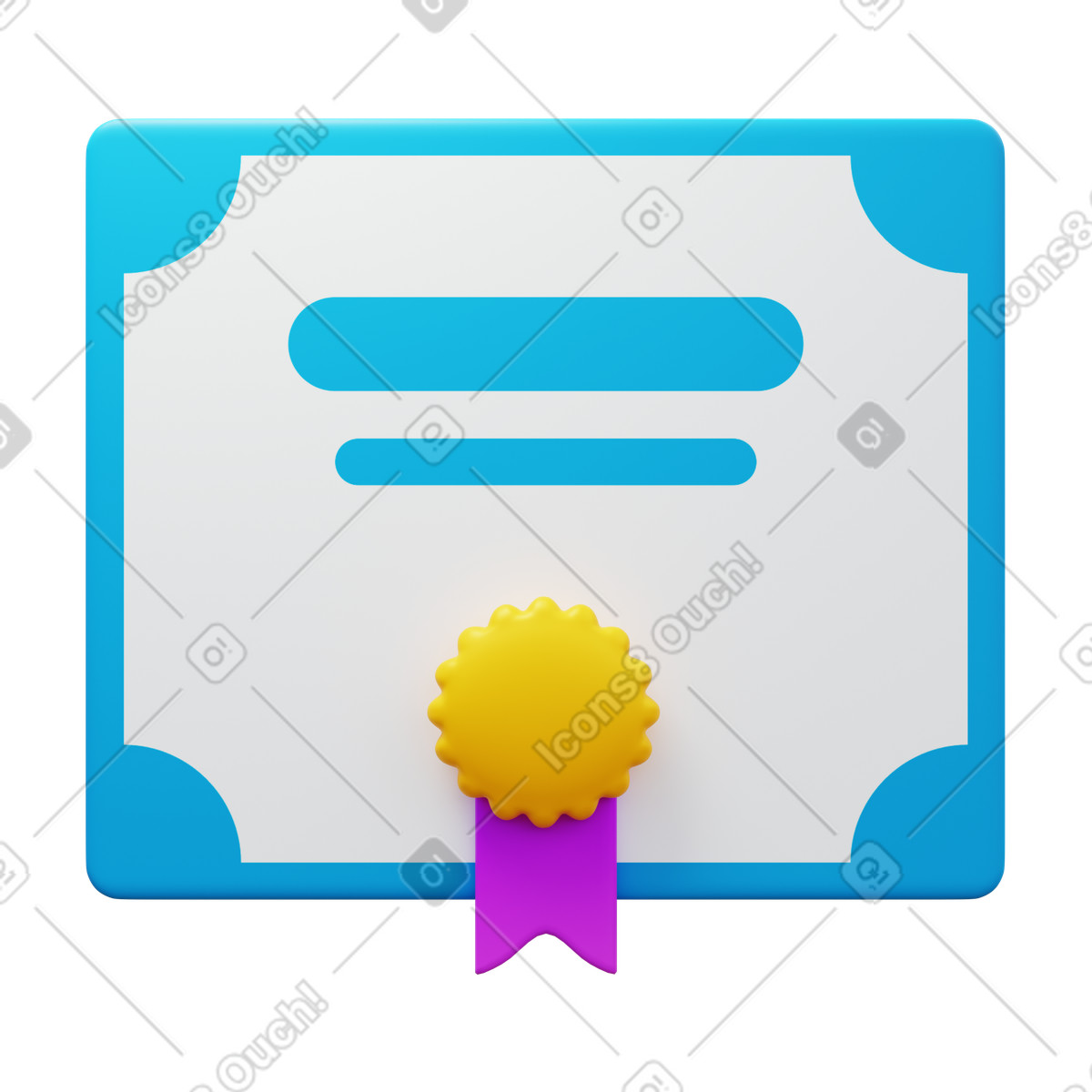 Ilustração de Diploma em no estilo 3D Fluency para baixar em PNG, SVG