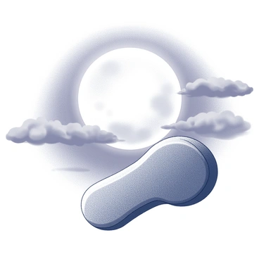 A rabbit's foot is positioned prominently in the foreground, its shape clearly defined against the backdrop of a full moon. The moon is large and luminous, casting a strong light that enhances the silhouette of the rabbit's foot. Surrounding the moon, there are wispy clouds that gently drift, partially obscuring its brightness. The clouds are thin and soft, creating a contrast of textures against the smooth roundness of the moon. The overall composition emphasizes the association of the rabbit's foot with luck, highlighted by the enchanting nighttime setting.