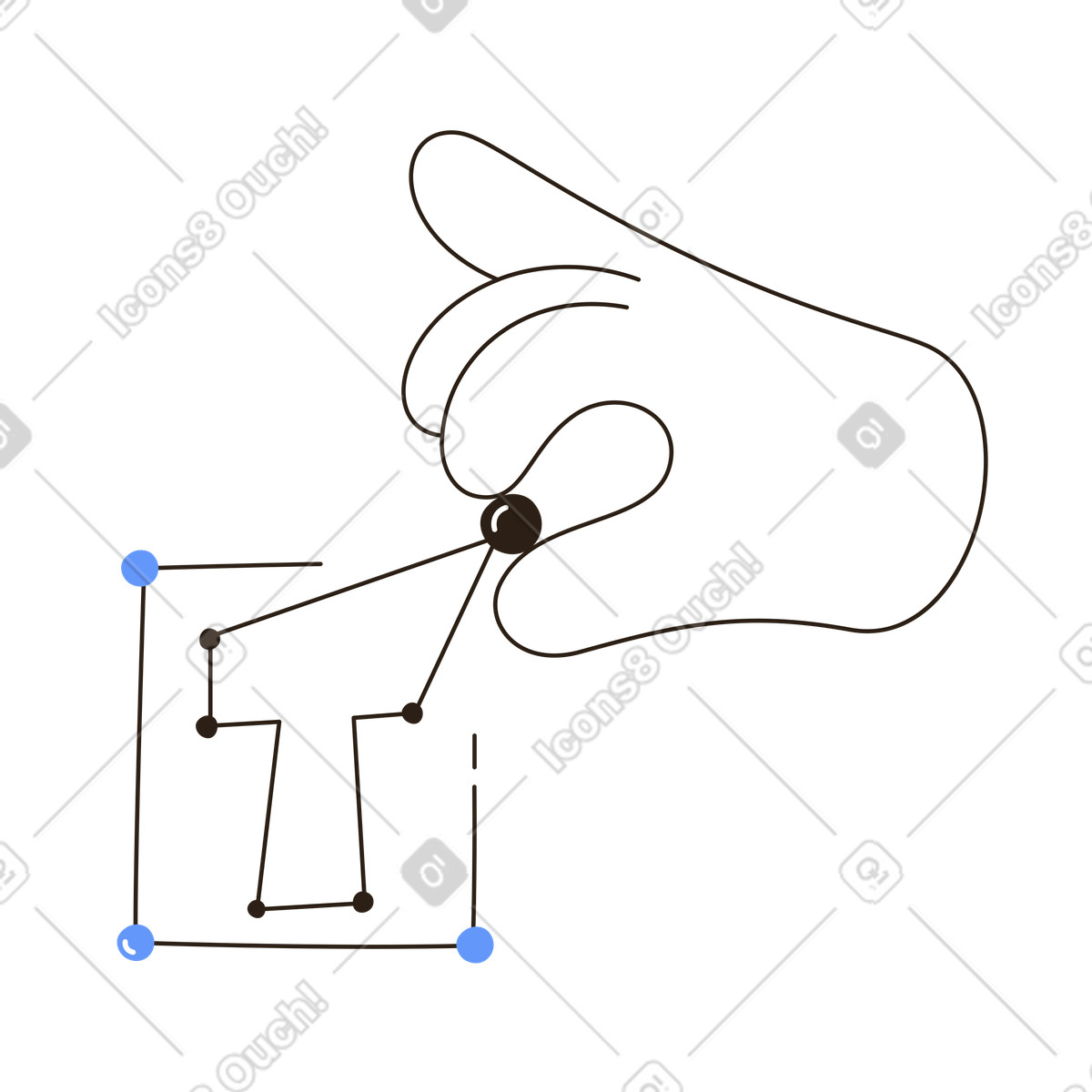 Ilustración animada de Edición manual de la letra t en el recuadro delimitador, personalización tipográfica y diseño gráfico en GIF, Lottie (JSON), AE