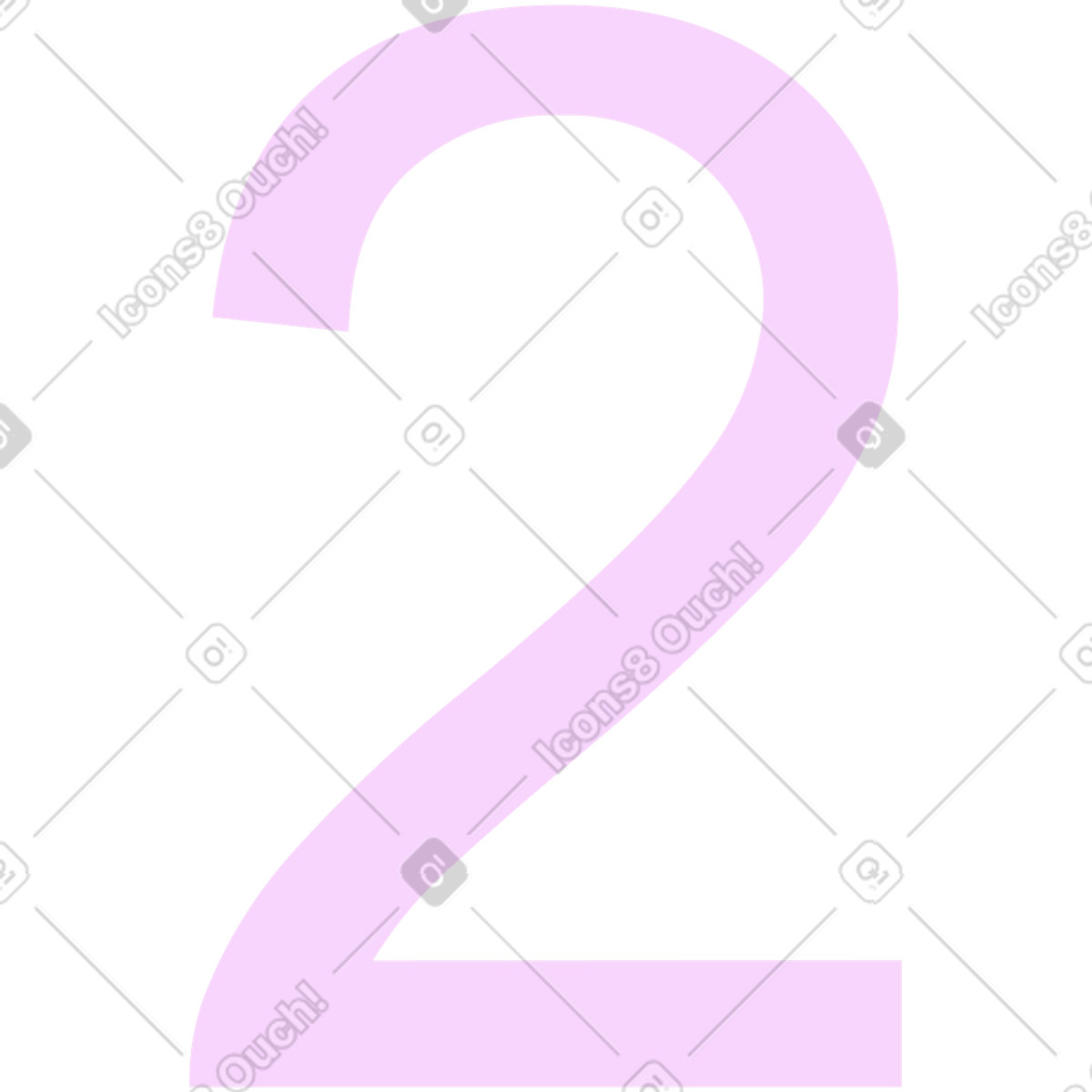 Number two illustration in Marginalia style download in PNG, SVG