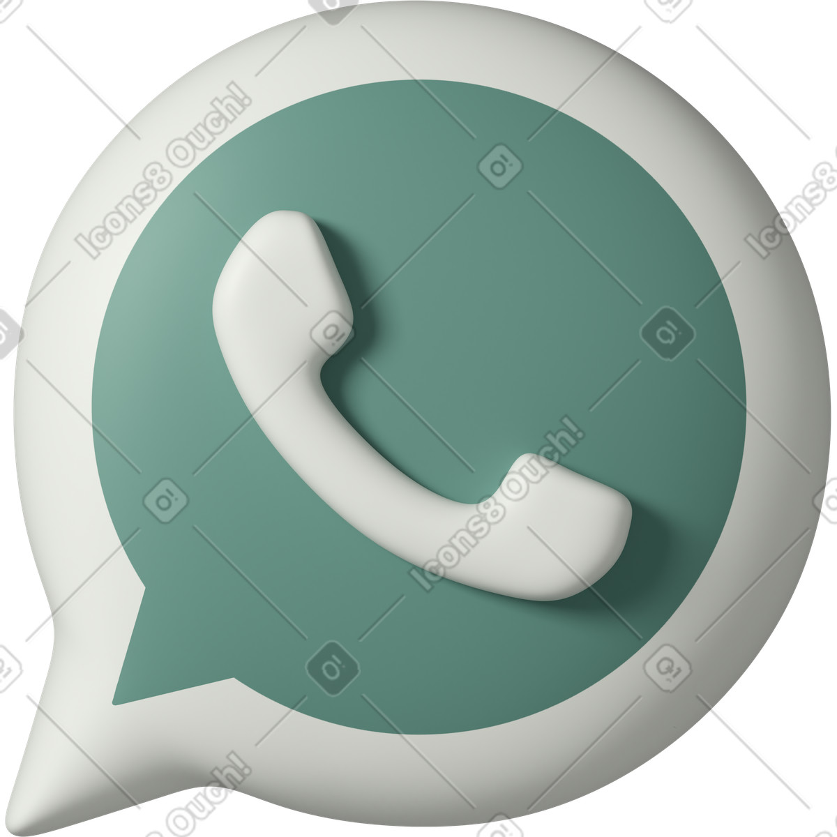 3D Casual life スタイルの Whatsapp のイラストをPNG、SVG形式でダウンロード