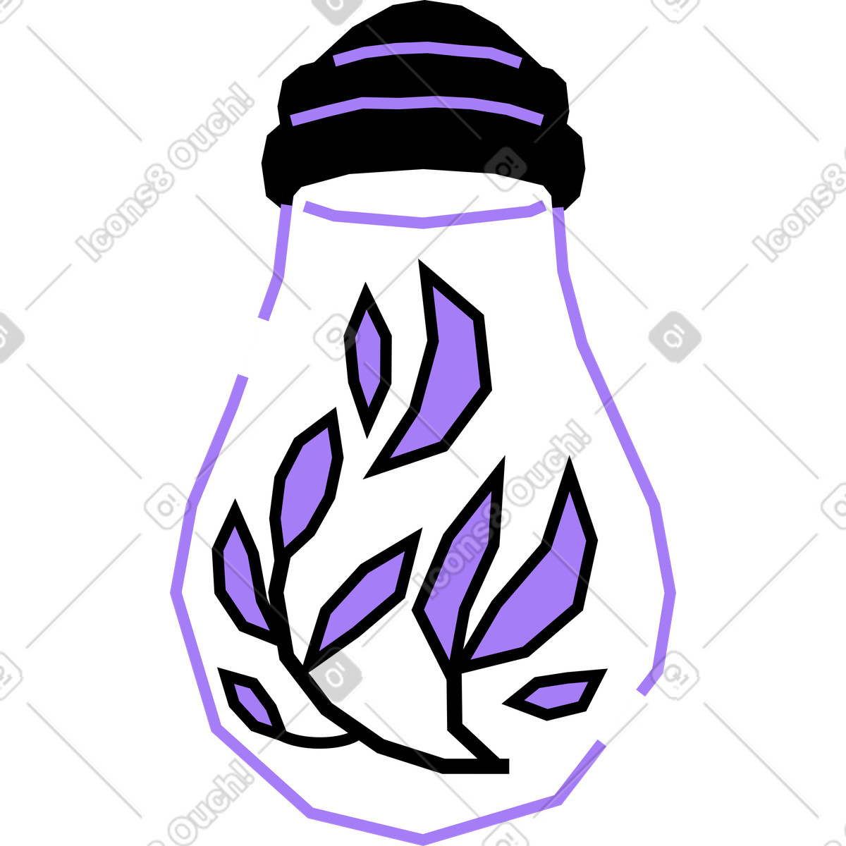 Ilustração de Lâmpada com folhas em no estilo Amethyst para baixar em PNG, SVG
