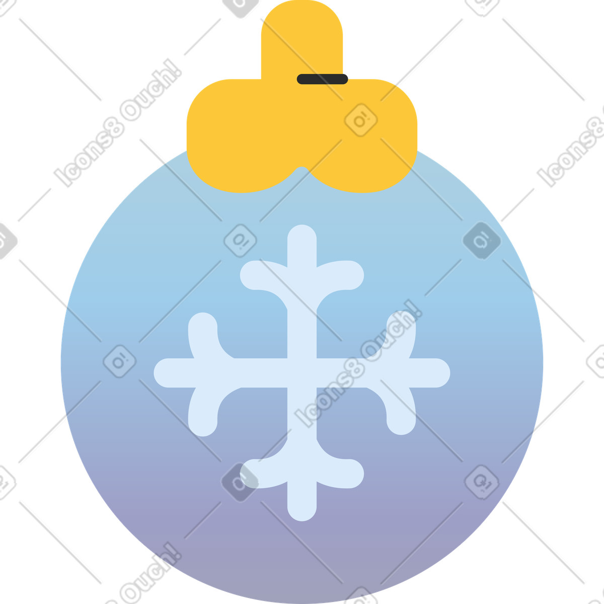 Ilustración Copo de nieve bola navidad en estilo Marginalia a descargar en PNG y SVG