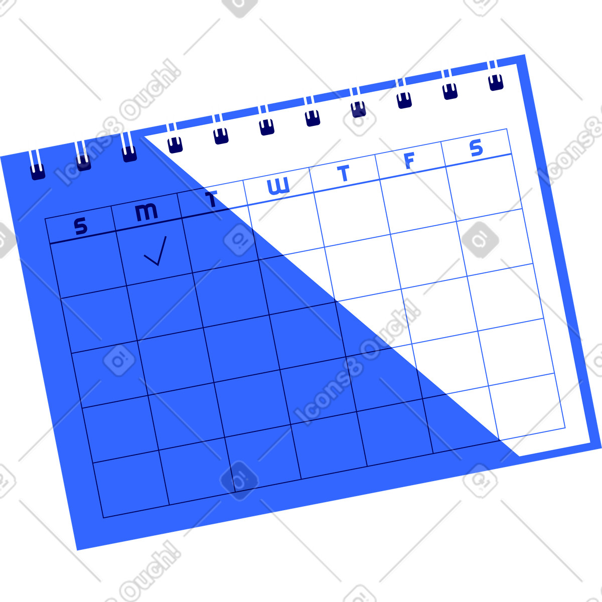 Calendario illustrazione in stile Lounge scarica in PNG, SVG