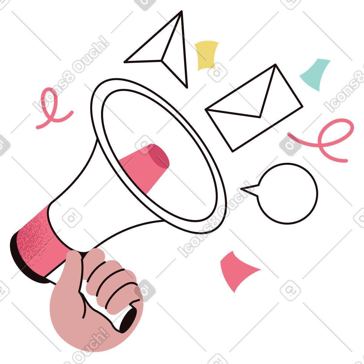 Digital marketing channels for brand communication, Online advertising concept illustrazione in stile Delight scarica in PNG, SVG