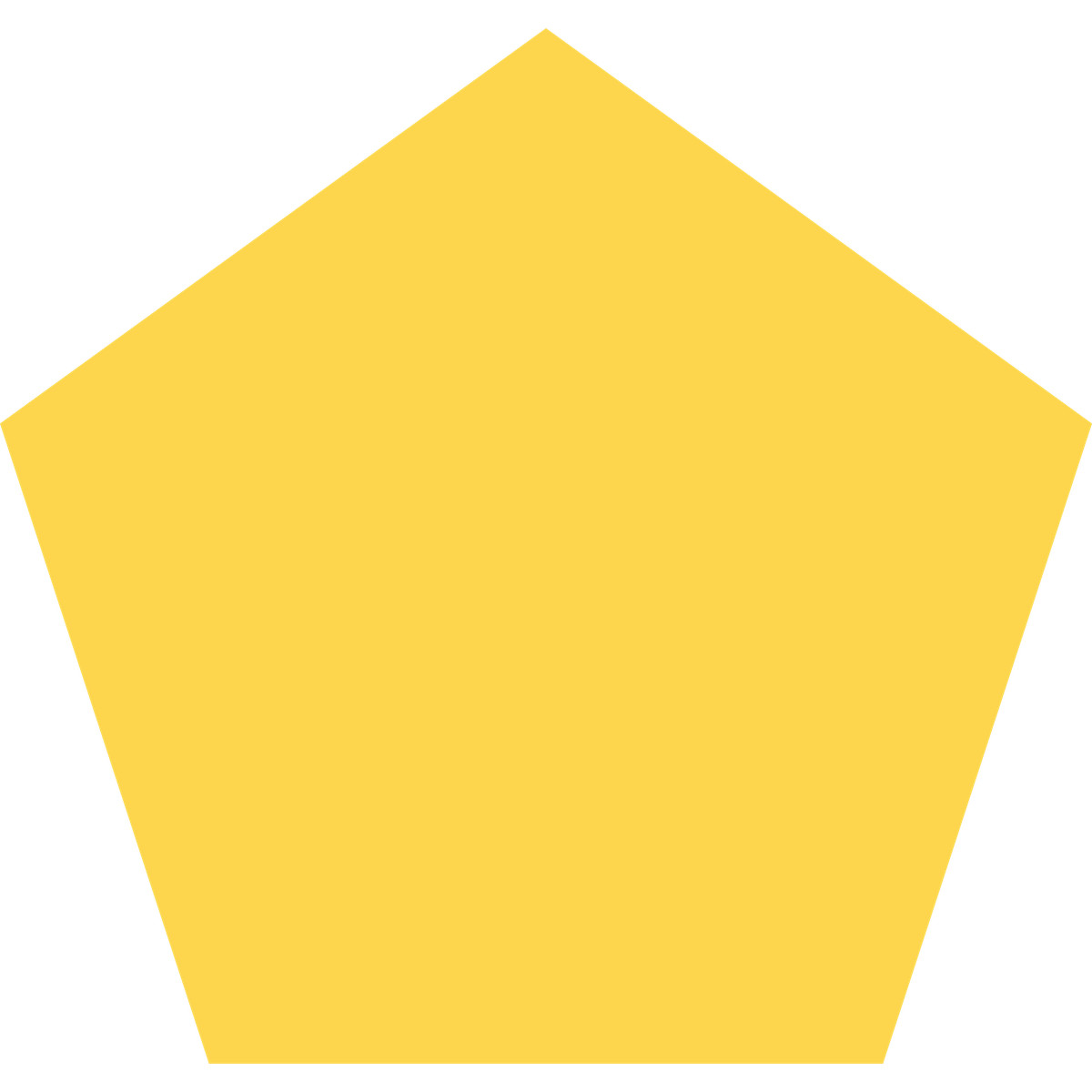 Pentagon yellow illustrazione in stile Fogg scarica in PNG, SVG