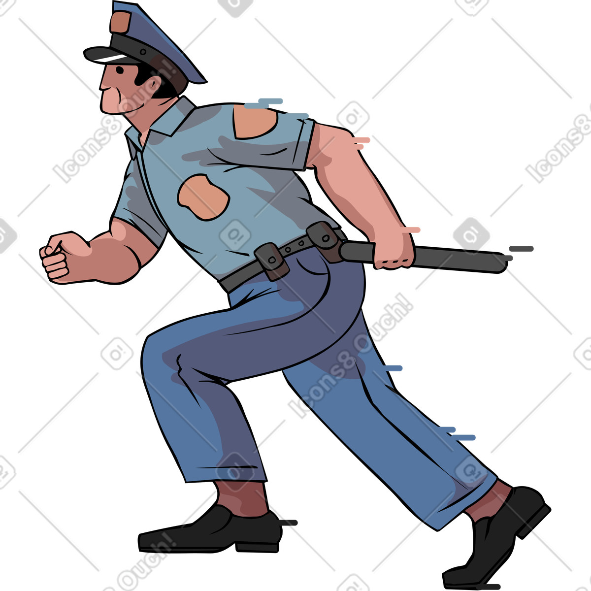 Ilustração de Policial em no estilo Eastwood para baixar em PNG, SVG
