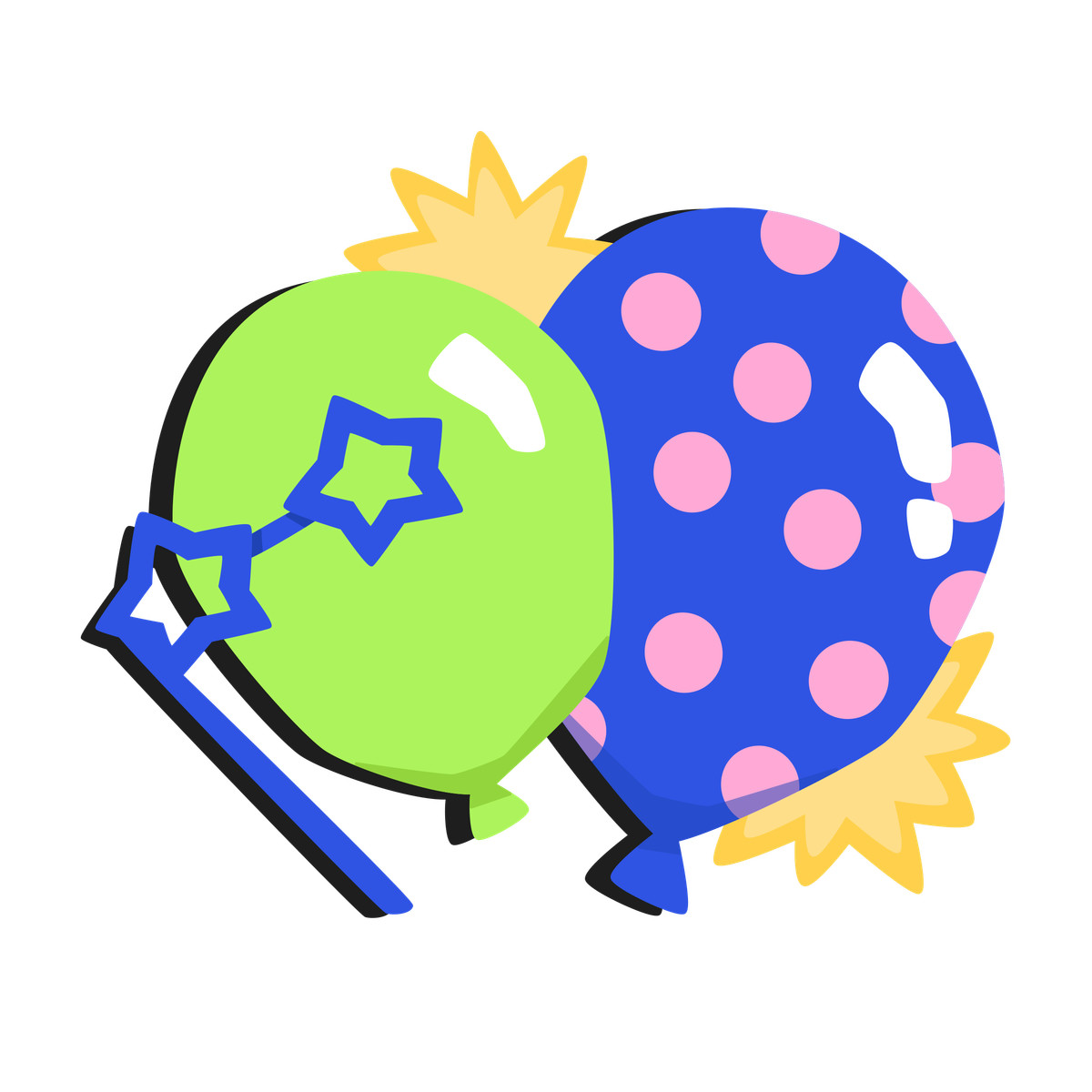 Ilustración Balloons and glasses on a stick for the party en estilo Bouncy descargar en PNG y SVG