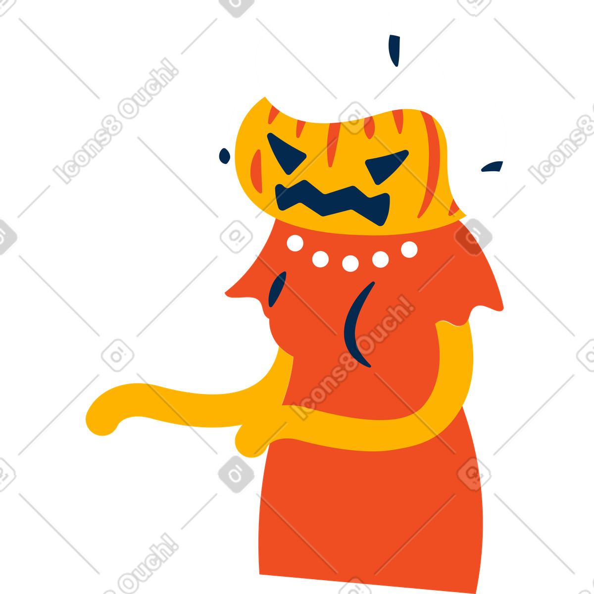Ilustración Mujer calabaza en estilo Flame a descargar en PNG y SVG