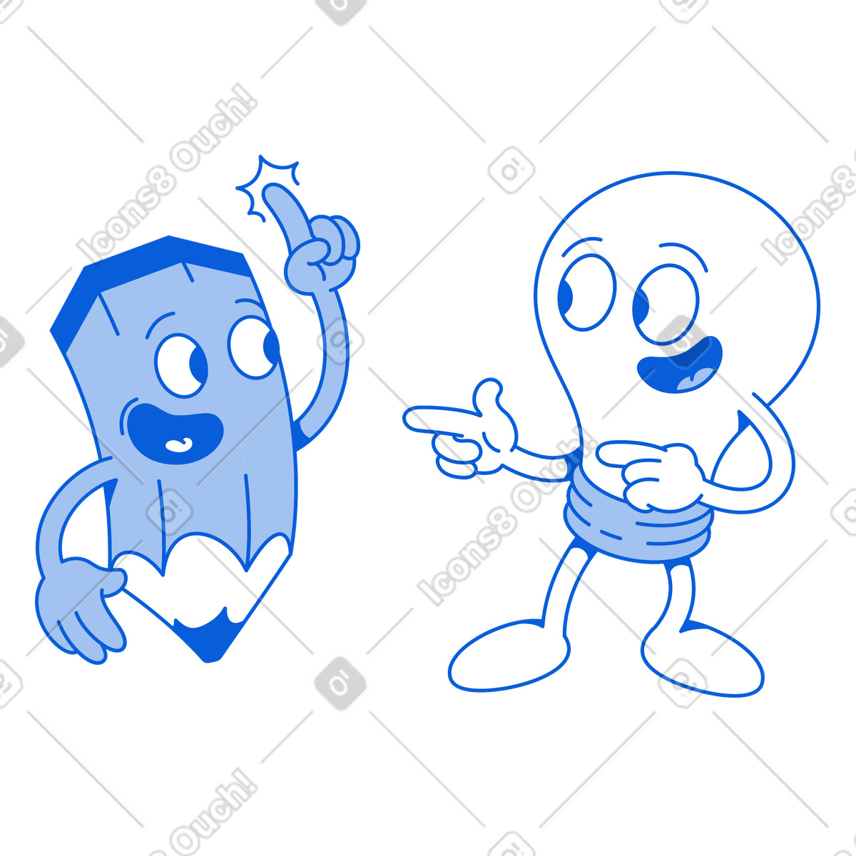 Pensiero progettuale illustrazione in stile Handy Line scarica in PNG, SVG