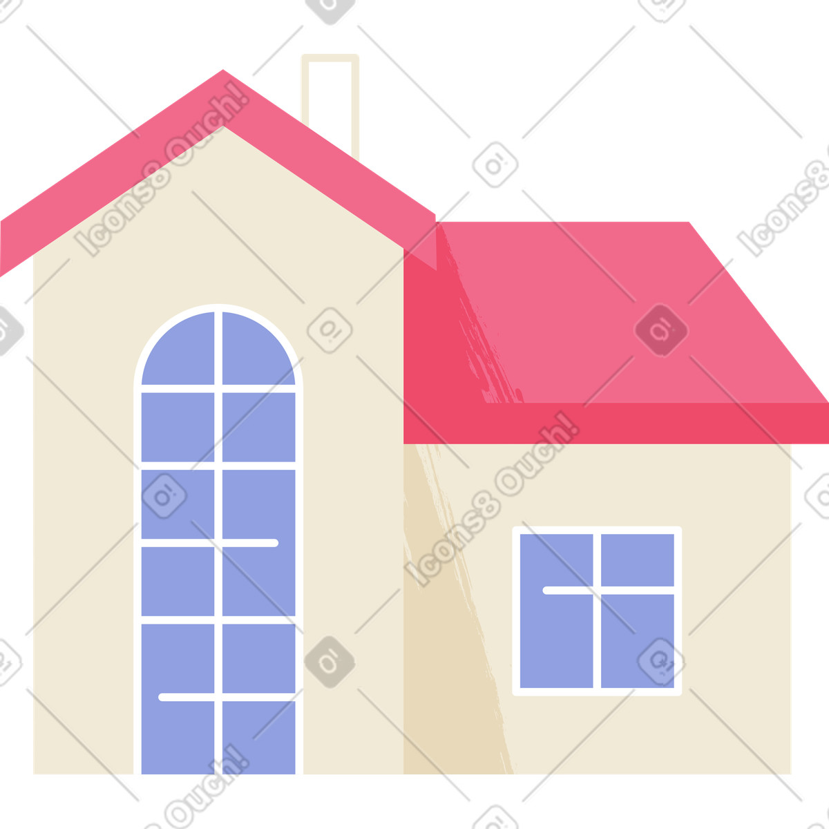 Ilustración Cabaña en estilo Juicy a descargar en PNG y SVG