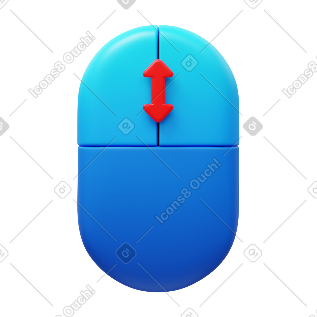 Ilustración Desplazamiento del mouse en estilo 3D Fluency a descargar en PNG y SVG