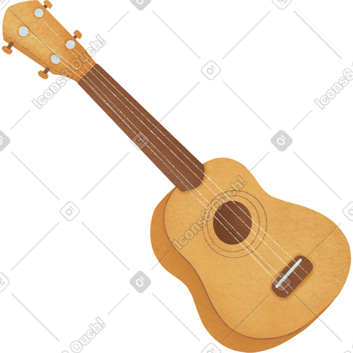 Ukulele illustration in Woolly style download in PNG, SVG