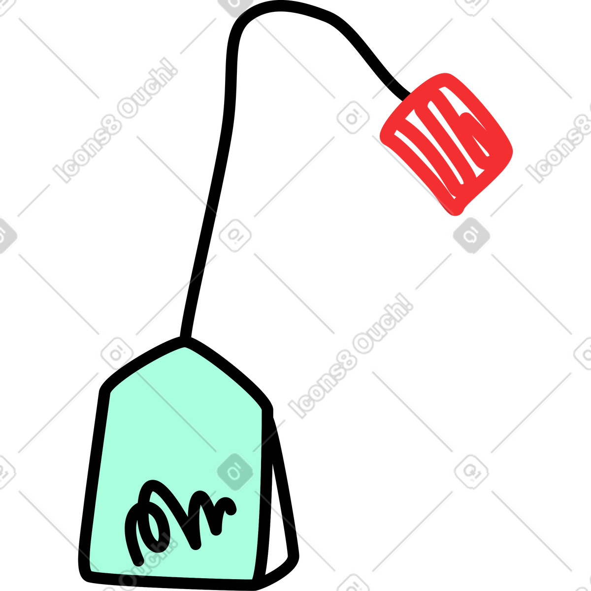 Teebeutel-Illustration im Spicy-Stil als Download in PNG, SVG