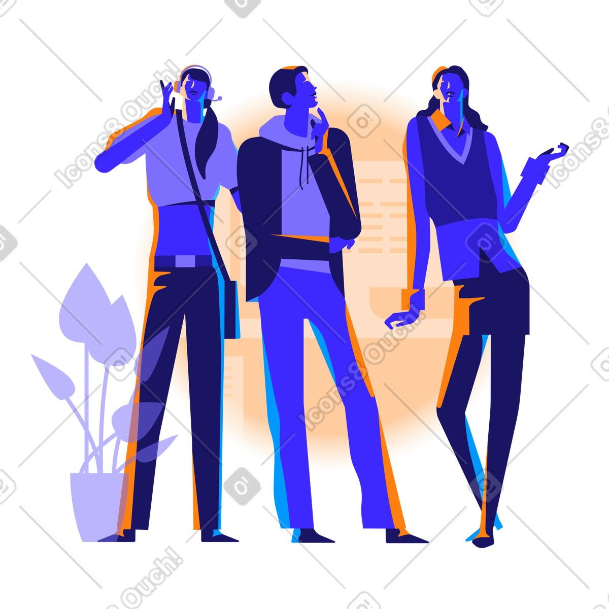 下载 Worky 风格的 办公室里的同事 插画，支持 PNG、SVG 格式