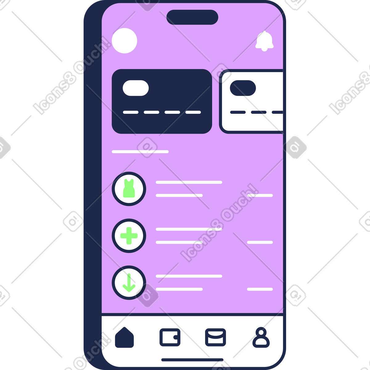 Mobile bank-Illustration im Outline-Stil als Download in PNG, SVG