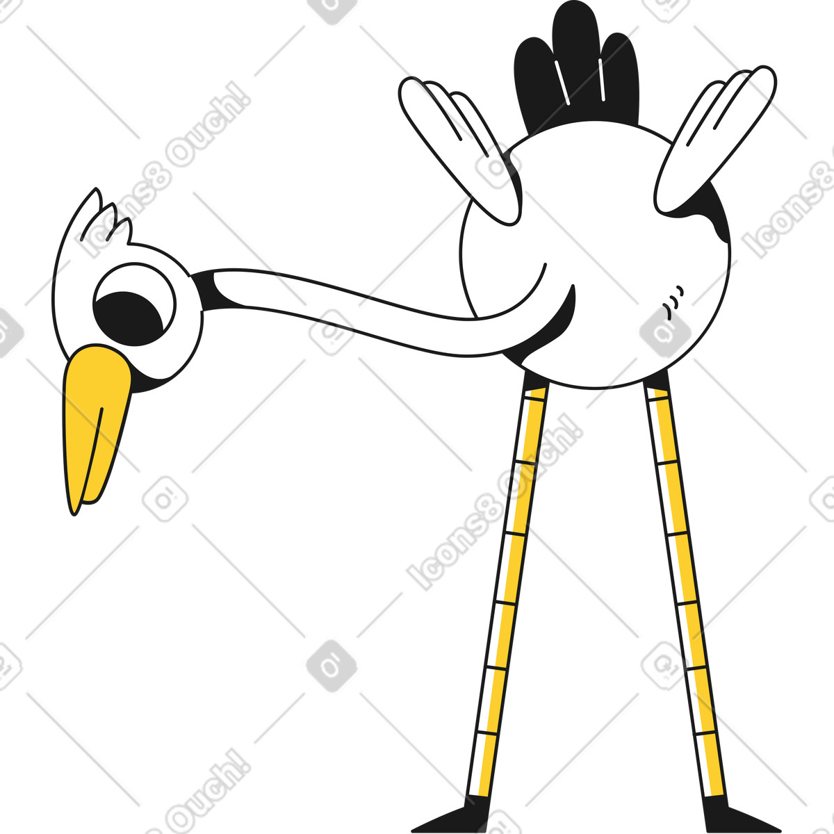 Ilustración Cigüeña en estilo Taxi a descargar en PNG y SVG