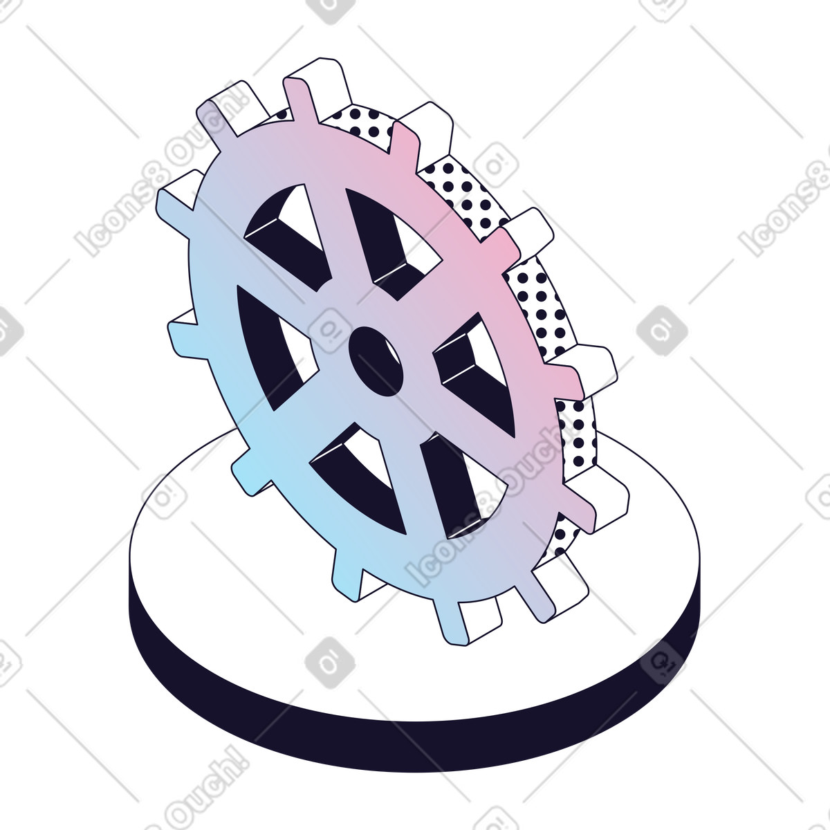 System Settings, Gear Configuration, Platform Control illustration in Node style download in PNG, SVG