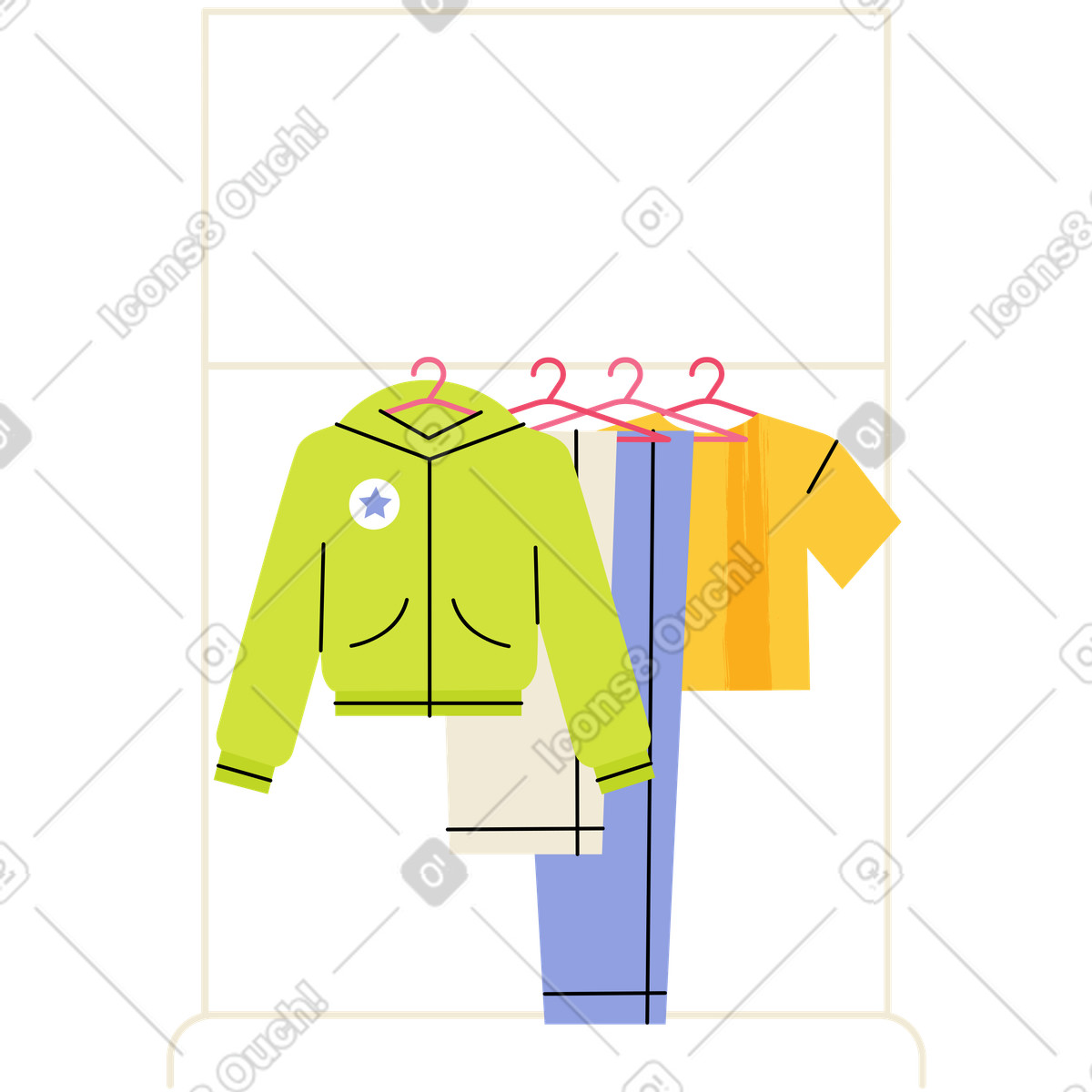 Appendiabiti illustrazione in stile Juicy scarica in PNG, SVG