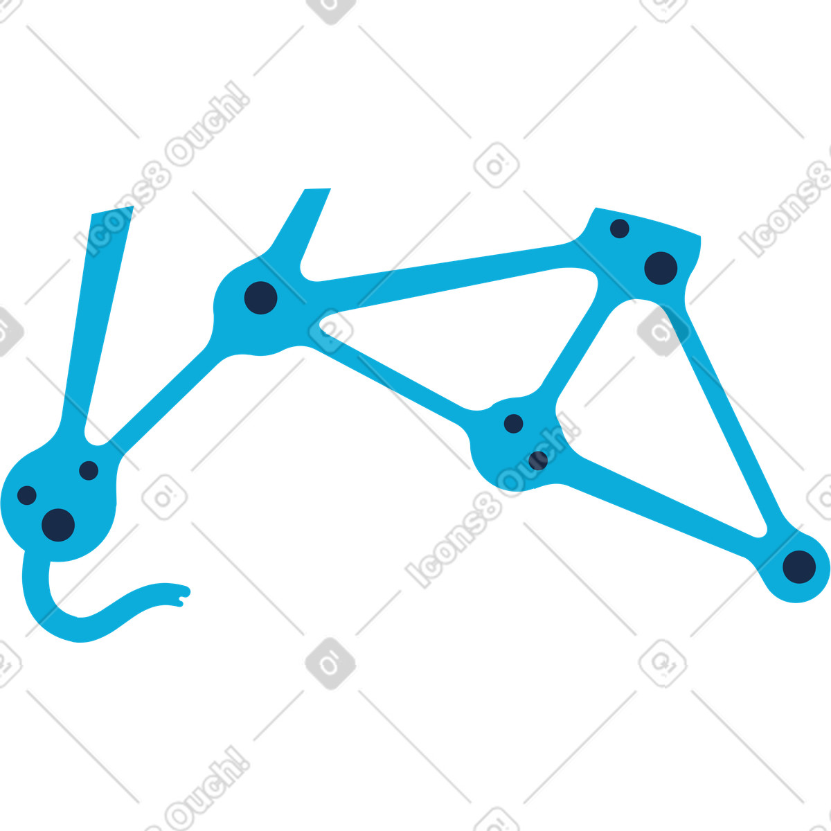 Catena di neuroni illustrazione in stile Flame scarica in PNG, SVG