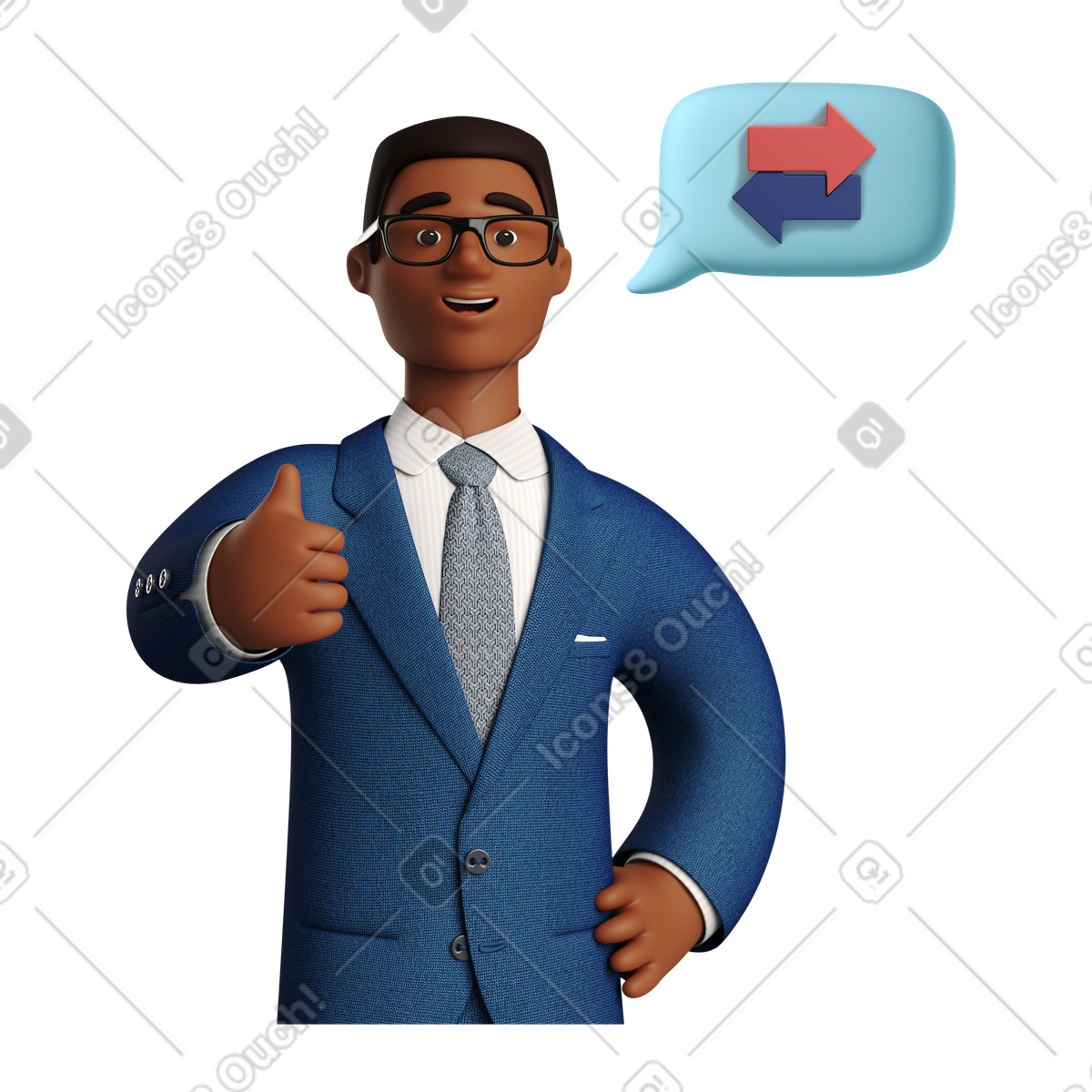 3D Business 스타일의 유익한 관계를 승인하는 사업가 일러스트레이션 PNG, SVG 다운로드