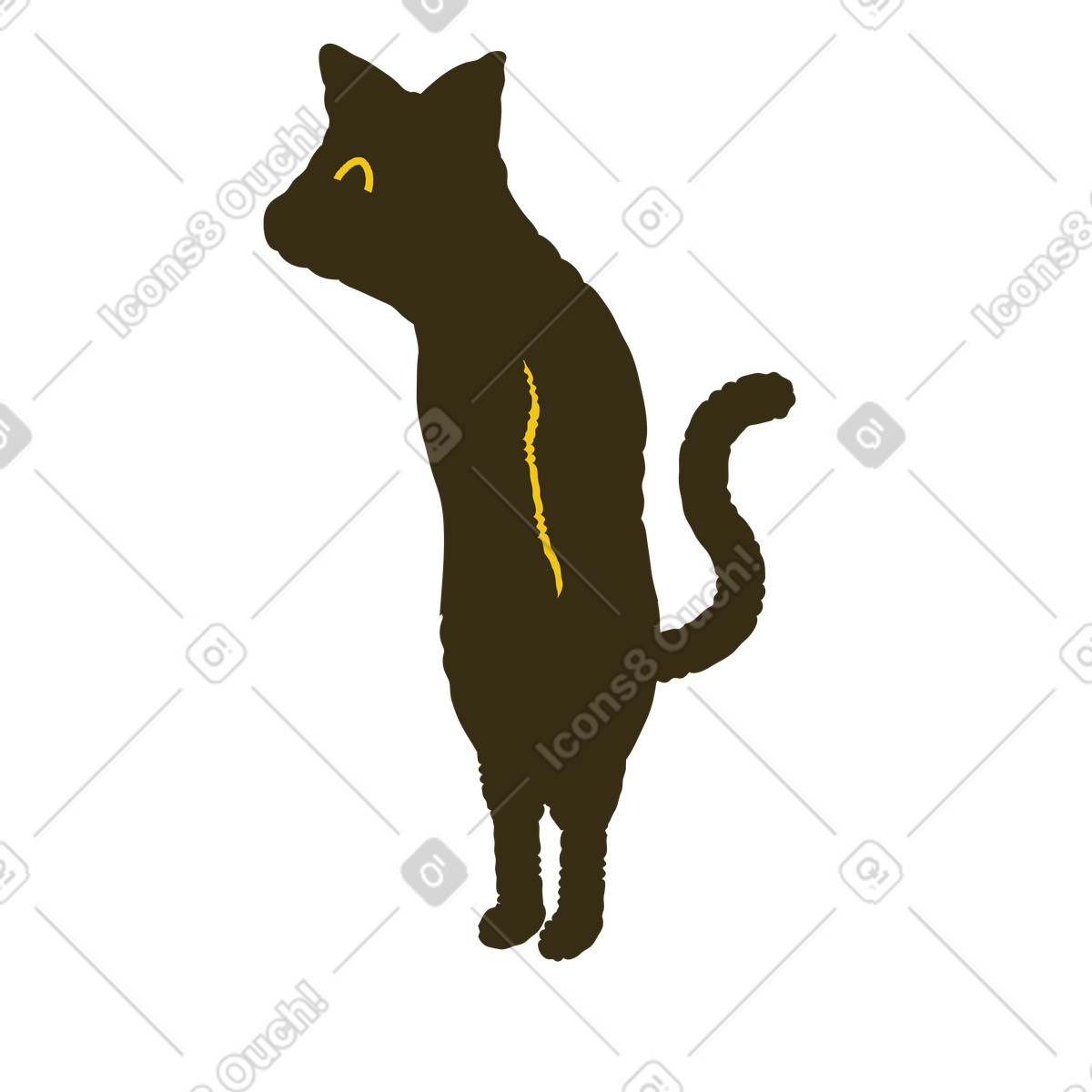 Katze-Illustration im Bermuda-Stil als Download in PNG, SVG