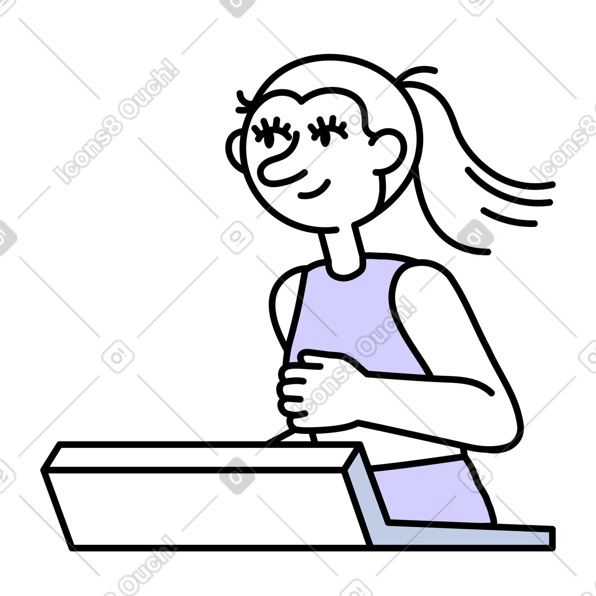 Ilustración Mujer atlética en ropa deportiva corriendo estilo Notes a descargar PNG y SVG