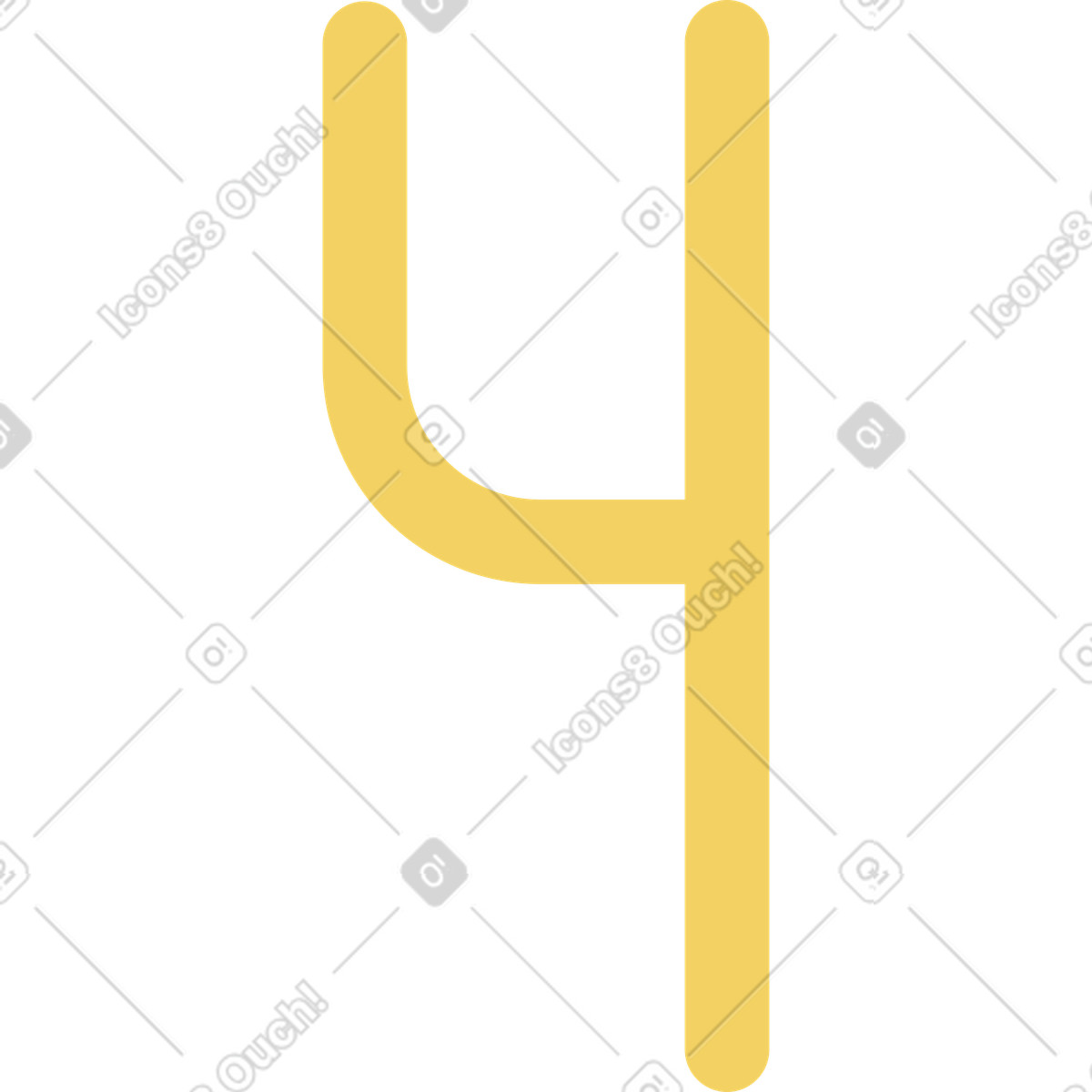 Gelbe 4-stellige-Illustration im Macaroni-Stil als Download in PNG, SVG