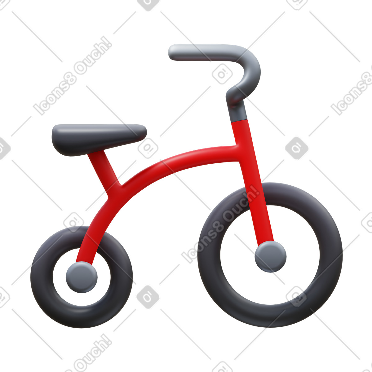 Tricycle illustration in 3D Fluency style download in PNG, SVG