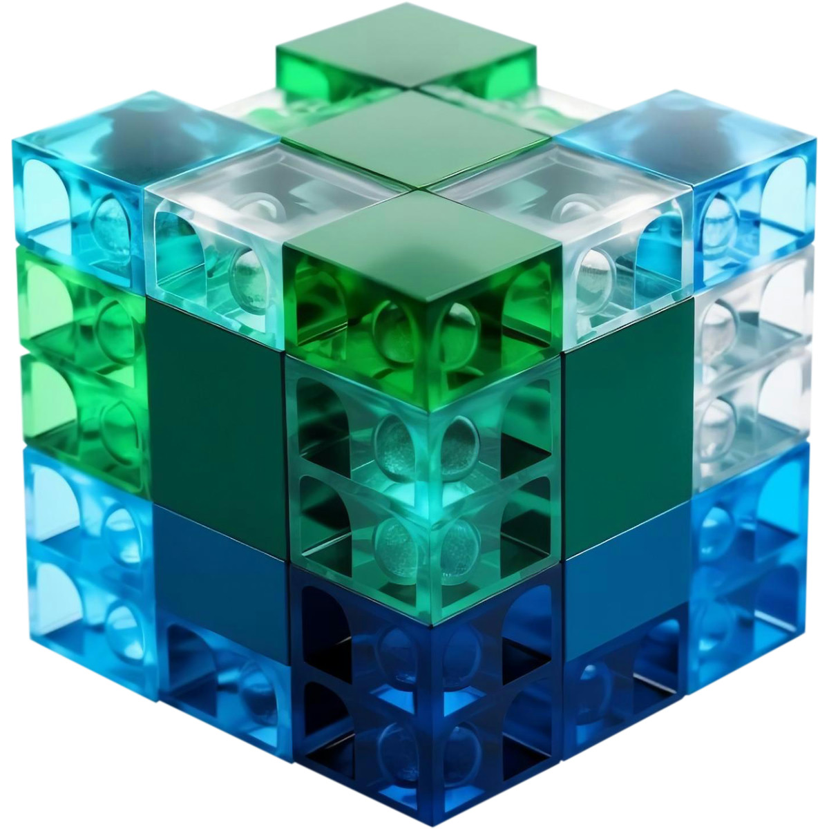 Blocks composition illustration in 3D style download in PNG, SVG