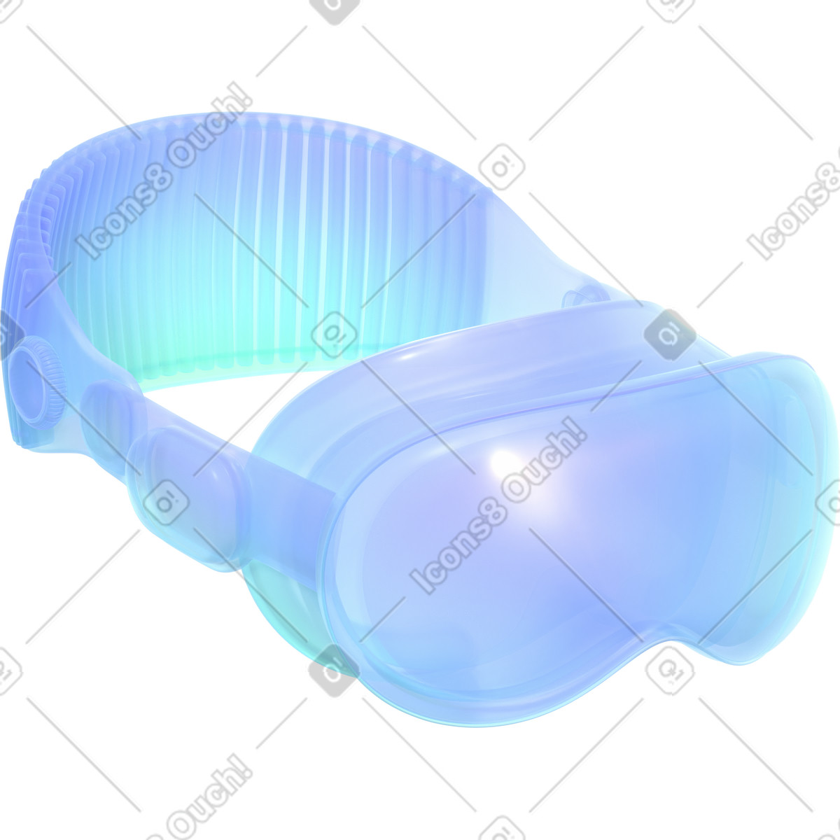 Visore vr semitrasparente pro illustrazione in stile 3D Glassy scarica in PNG, SVG