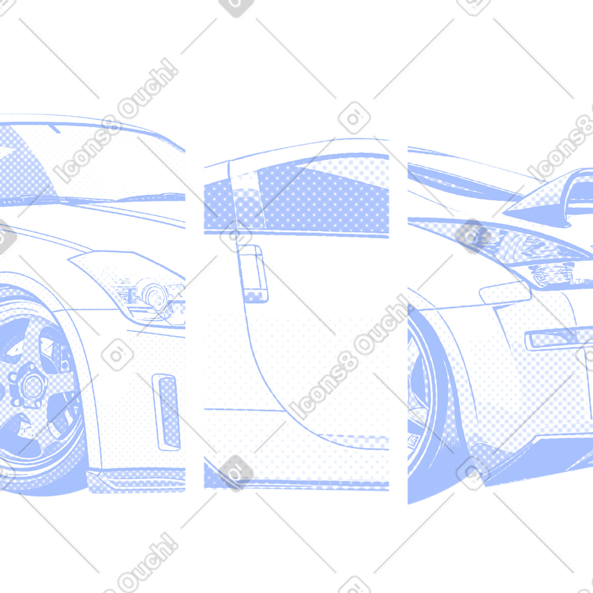 Nissan z background illustration in Halftone style download in PNG, SVG