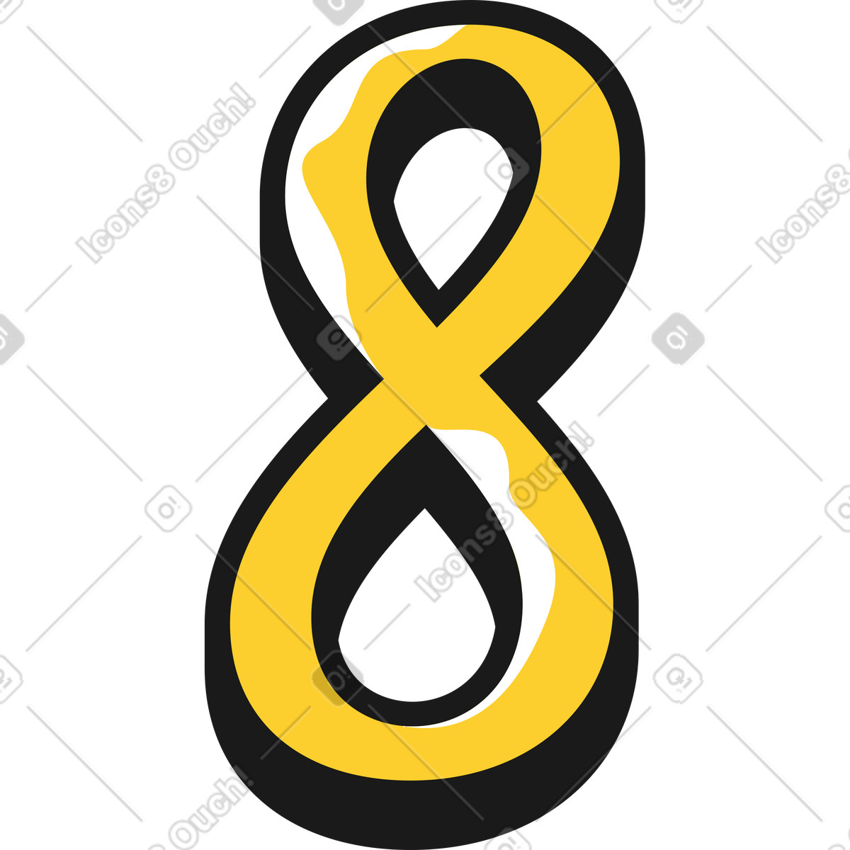 Schriftzug acht-Illustration im Taxi-Stil als Download in PNG, SVG