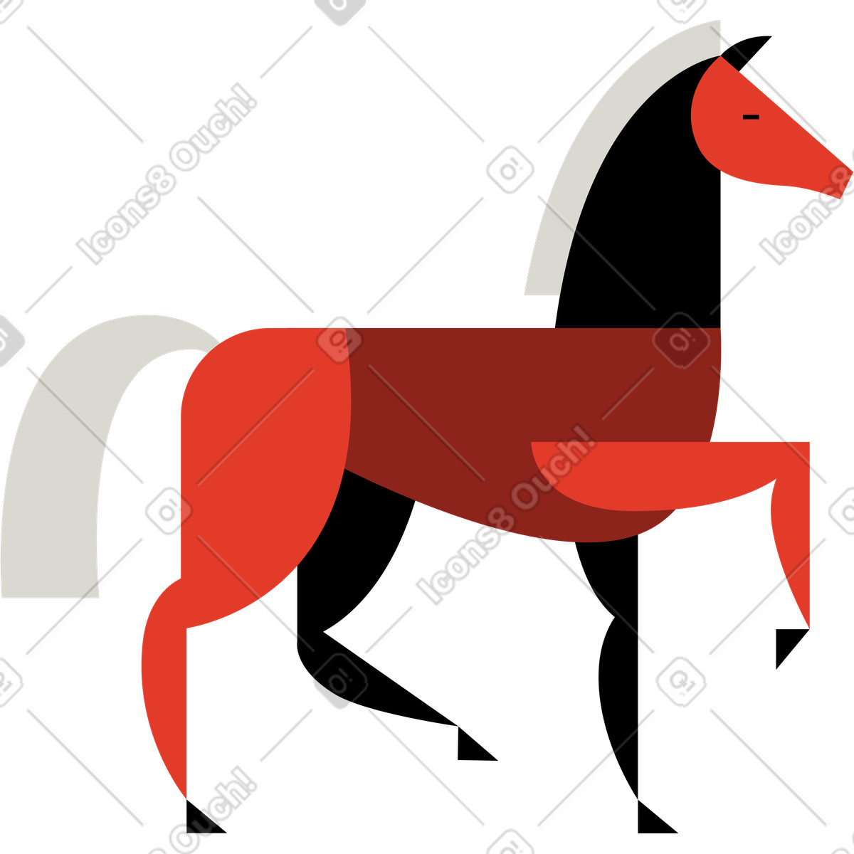 Ilustração de Cavalo em no estilo Burgundy para baixar em PNG, SVG