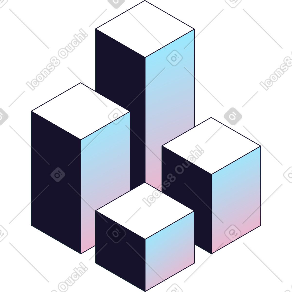 Metric columns illustration in PNG, SVG